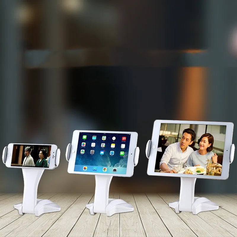 White General Pro tablet lazy support rack on a desk, showing adjustable clip and 250 mm height.