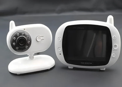 White 3.5 inch wireless baby monitor with night vision camera and temperature display