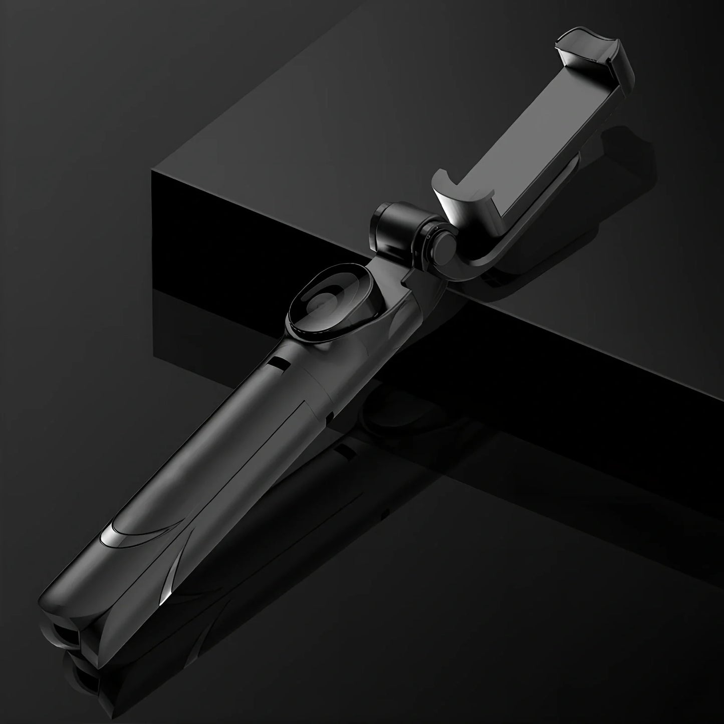 Bluetooth selfie stick with remote control extended to 100cm holding smartphone