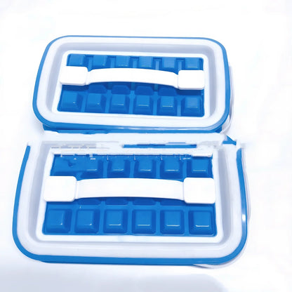 Blue silicone ice cube tray with 36 compartments making slow-melting 25mm cubes for cocktails