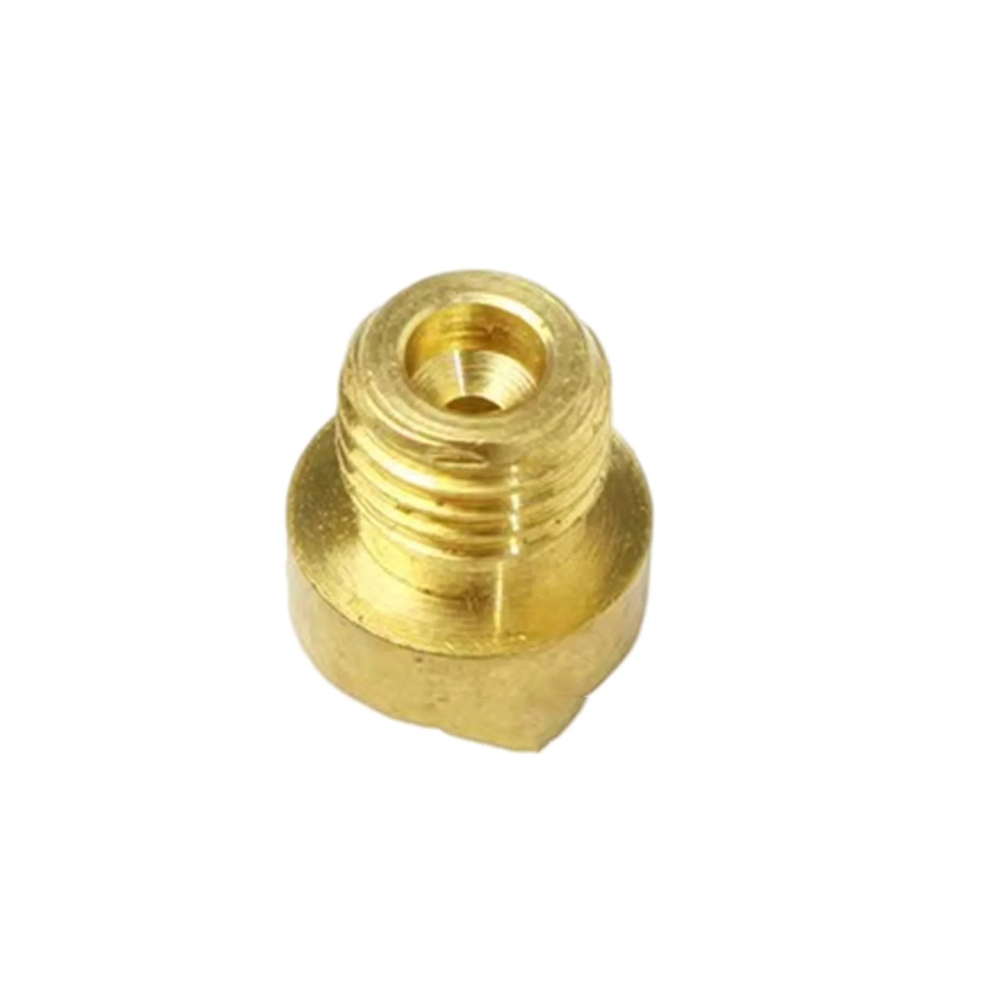 Brass M6 carburetor main jet for Derotto PHBN PHVA models on a white background.