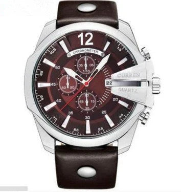 Fashionable large-dial men's watch with three subdials, showcasing a sophisticated and functional design