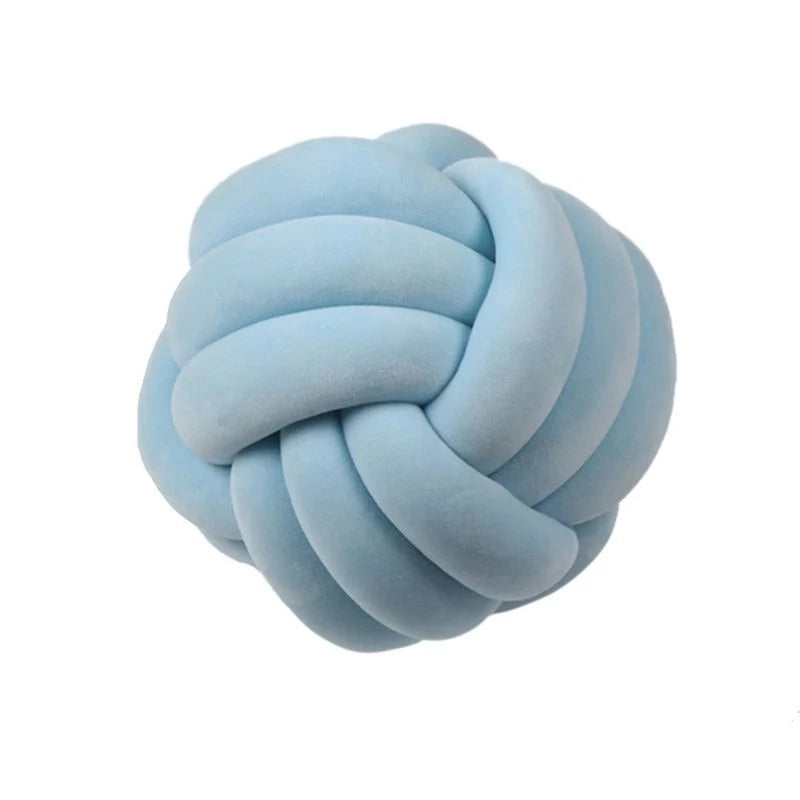Knotted Plush Ball Design Round Throw Pillow in assorted colours and sizes