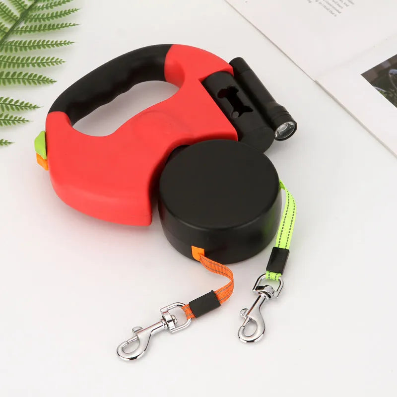 Automatic telescopic traction rope dog leash nylon rope chrome-plated fasteners black colour