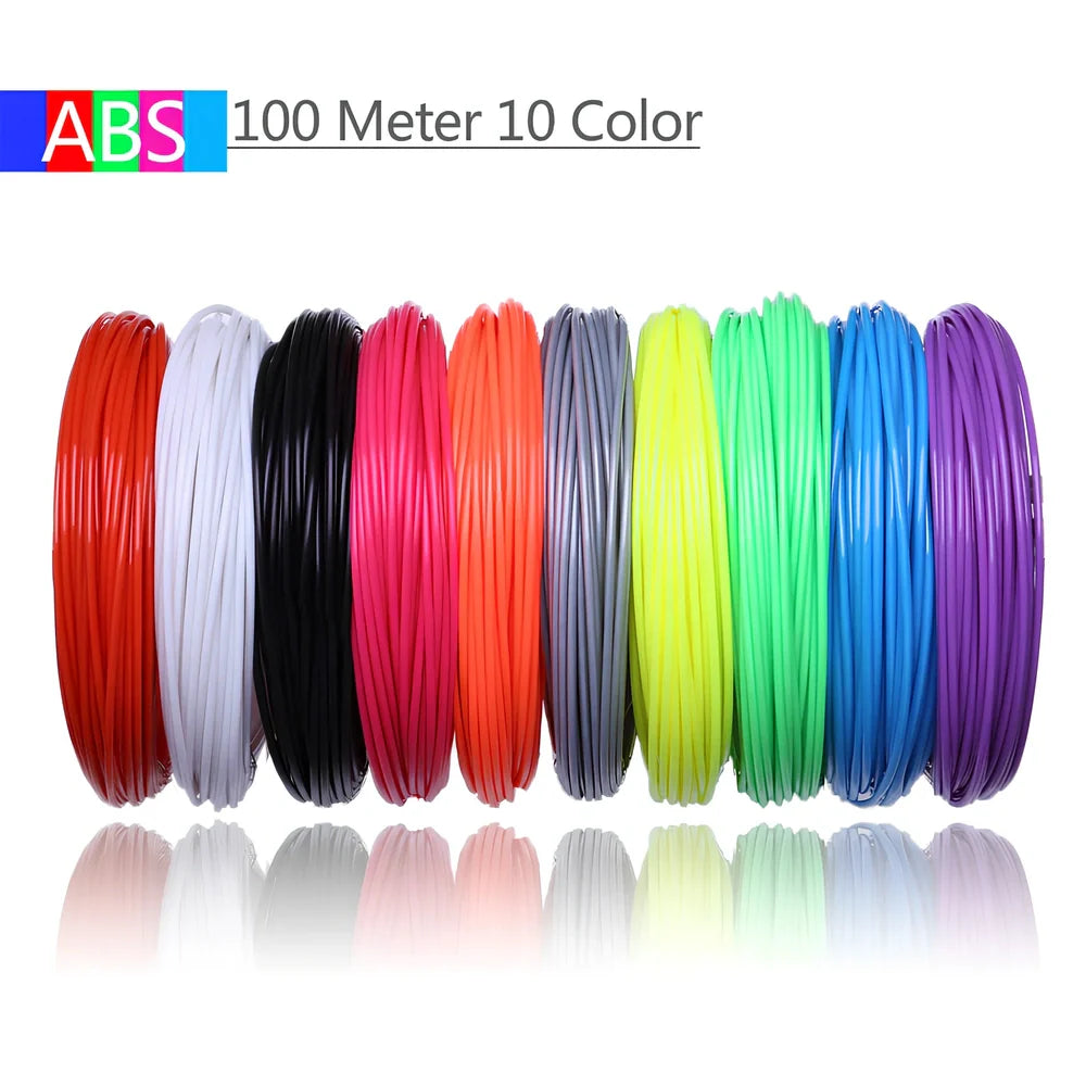 ABS and PLA filament consumables in 20 colours for 3D printing pens, 200m length circular strips