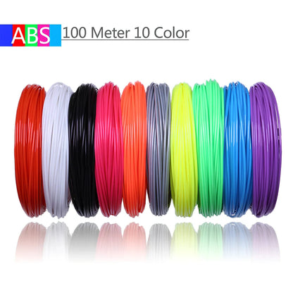 ABS and PLA filament consumables in 20 colours for 3D printing pens, 200m length circular strips