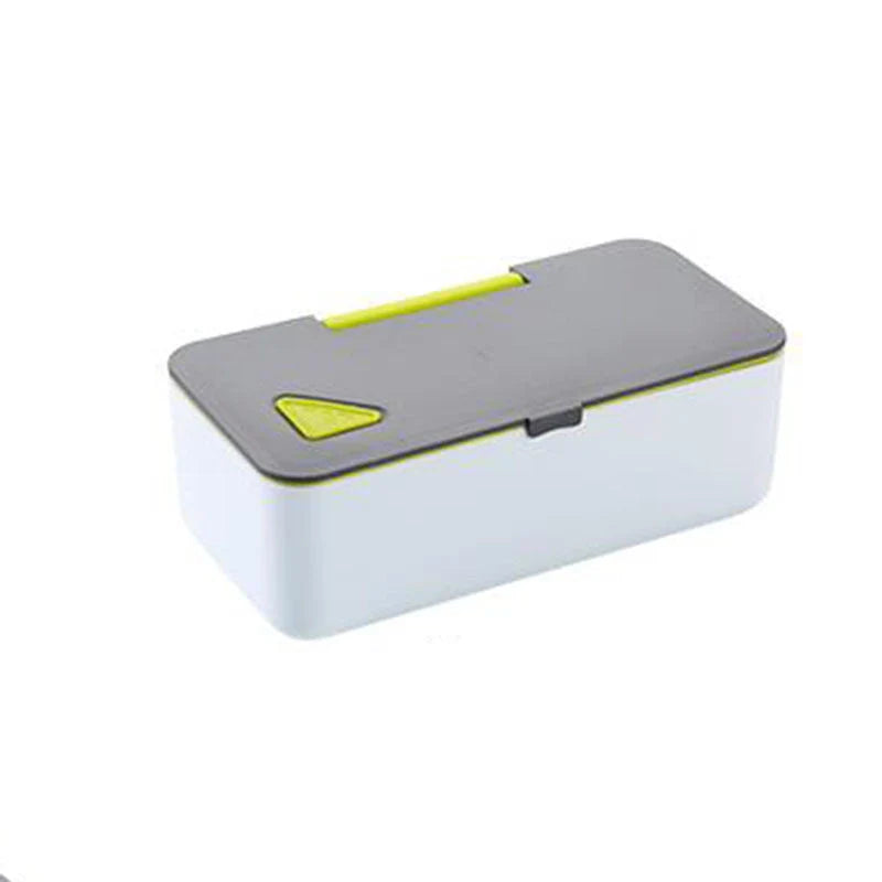 Mobile Phone Holder Lunch Box in blue, green, yellow with dimensions 19x12x7 cm