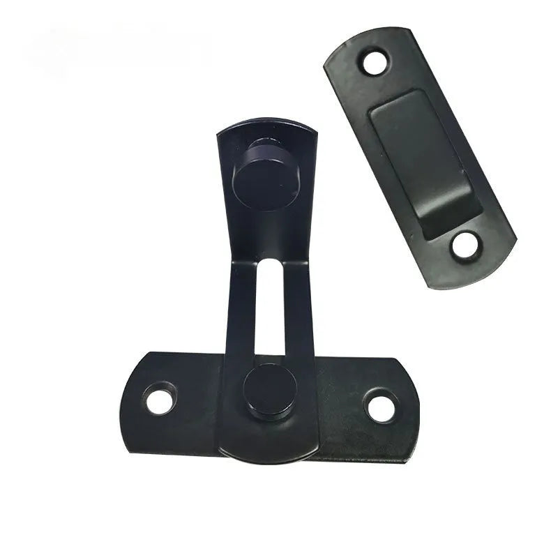 90-degree sliding door lock with flat shackle for warehouse or barn doors