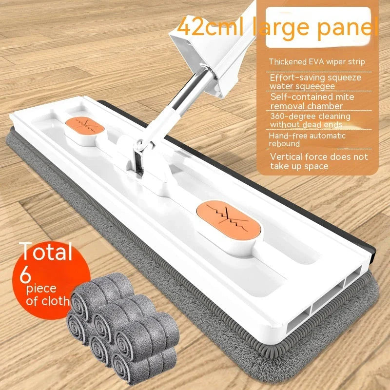 Premium 360° Rotating Large Flat Mop with Stainless Steel Handle and Flexible Mop Head for Effortless Floor Cleaning