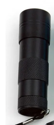 Black UV LED flashlight for counterfeit currency and document authentication