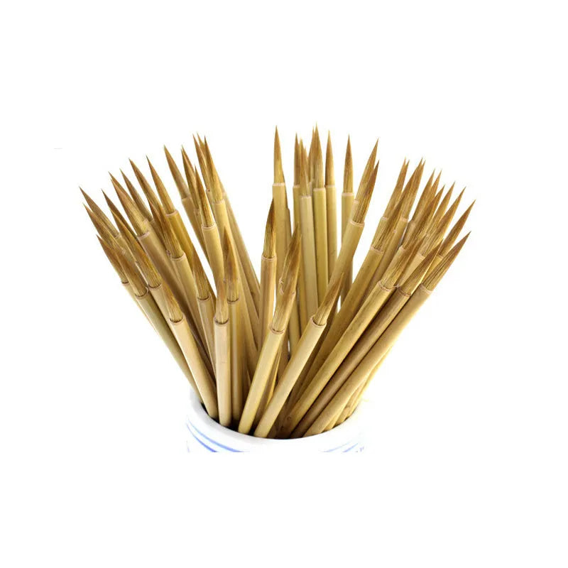 Langhao traditional Chinese calligraphy brush with wolf hair nib and bamboo handle for detailed ink work
