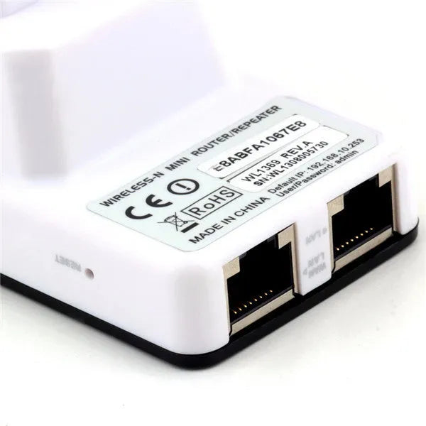 300Mbps Wireless-N mini router with compact travel design and WPS button