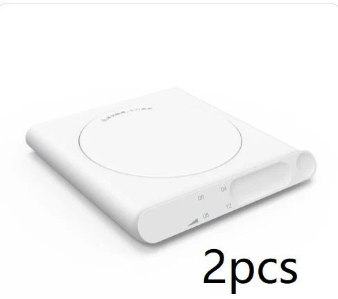 Adjustable Thermostat Coaster in white, blue, and pink with USB interface