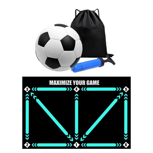 Cushion coloured rubber football training mat for indoor skill development and balance training