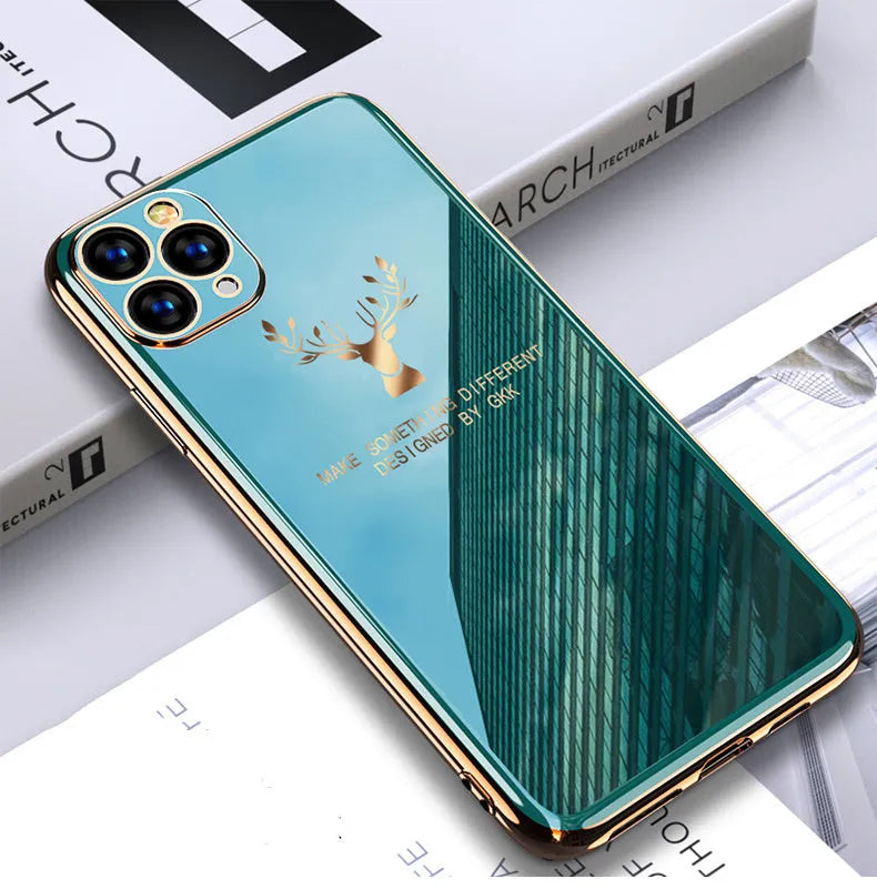Black TPU back cover case for iPhone with full lens protection