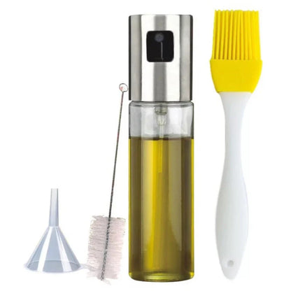 Stainless steel kitchen oil spray bottle with scale for precise cooking