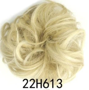 Synthetic wavy curly messy hair bun for women, 12cm diameter, high-temperature wire