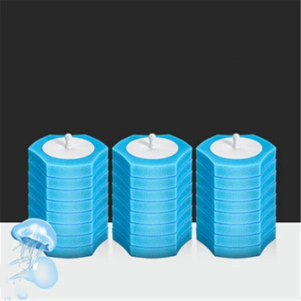 Disposable toilet brush with plastic handle and sponge head for hygienic cleaning