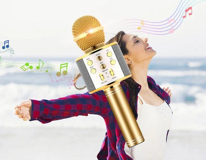 Wireless Microphone Bluetooth Mini Home KTV Speaker with optional lights