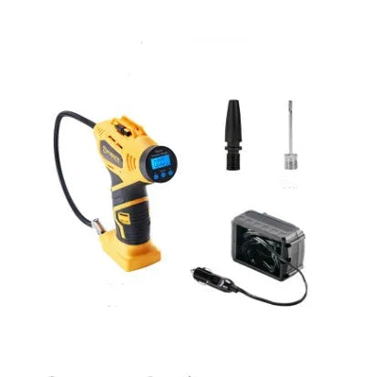 Smart Gonfleur 12V digital air pump in yellow with hose and cigarette lighter plug