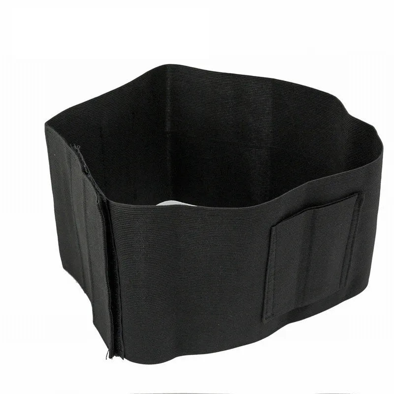 Black neoprene elastic belt with invisible pocket, 96cm x 15cm, on waist for outdoor sports