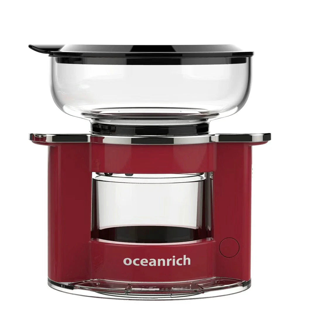 Compact automatic rotary coffee machine with stainless steel strainer for even extraction