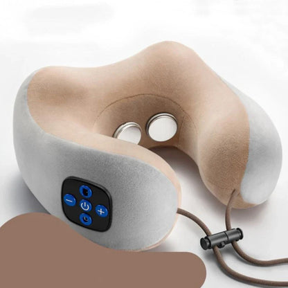 A versatile massage pillow with multiple massage heads and customizable settings, designed to relieve neck and shoulder tension.