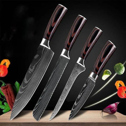 Carpenter's Special Set 6-piece and 8-piece kitchen knives with 7Cr17 stainless steel blades