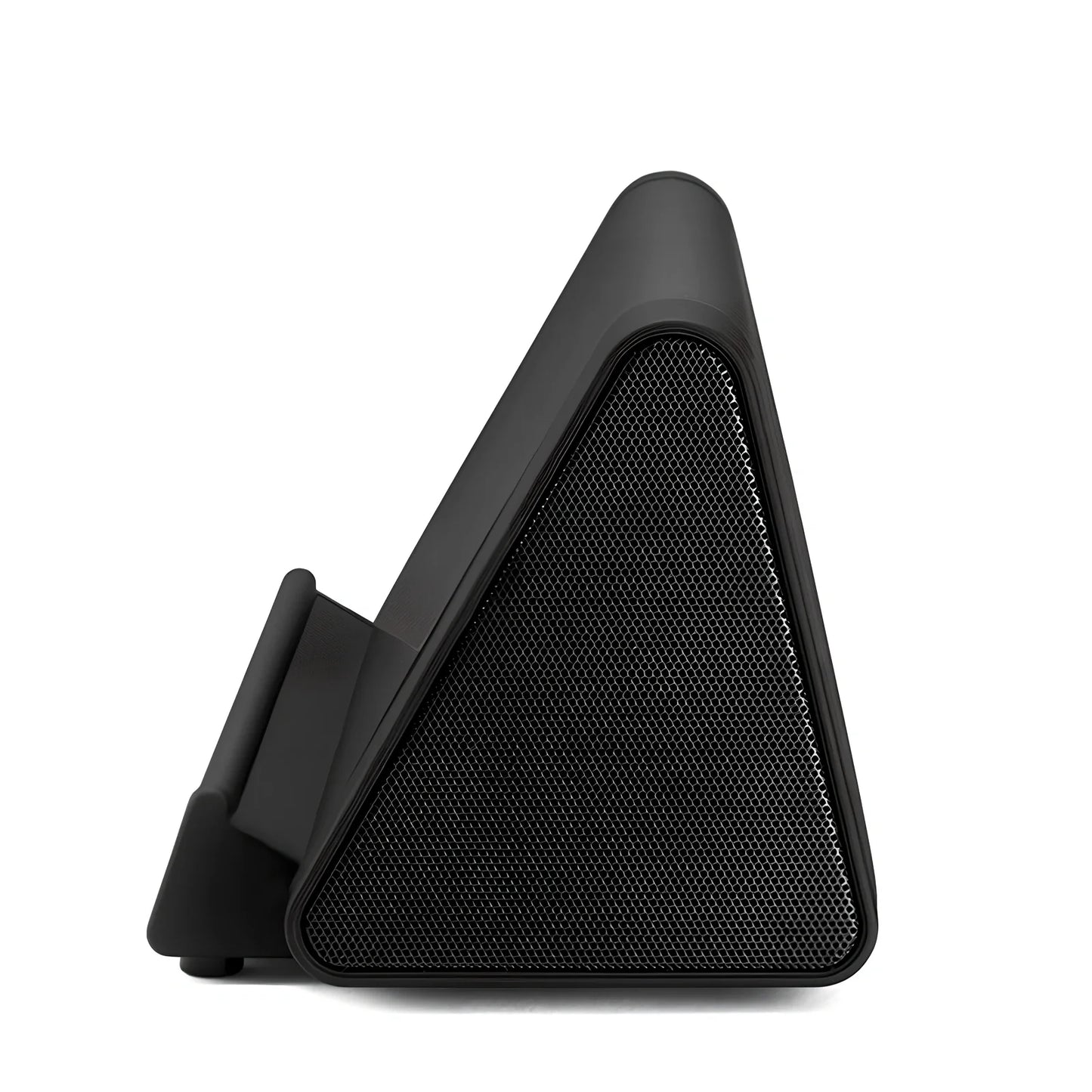 Compact black wireless Bluetooth speaker with micro-USB charging port and touch controls