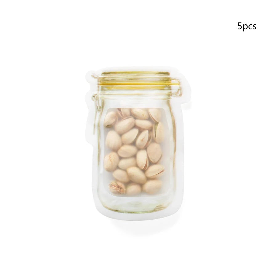 Reusable waterproof snack storage bag with zipper, 1L capacity