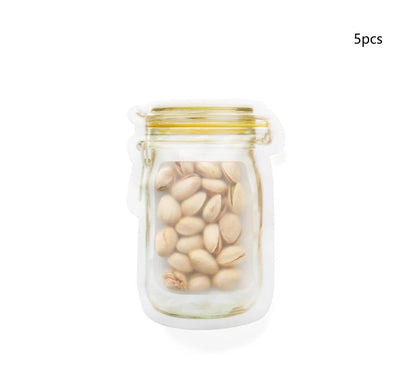 Reusable waterproof snack storage bag with zipper, 1L capacity