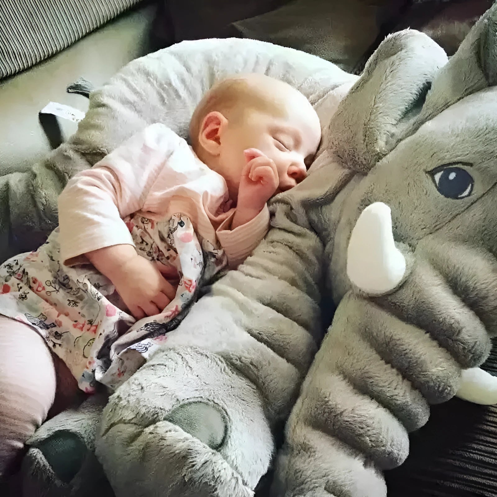 Elephant Doll Pillow Baby Comfort Sleep Plush Toy with PP Cotton Filling Machine Washable Short Plush 60cm and 40cm Sizes Gray Blue Pink Yellow Purple Small or Large Blanket Option