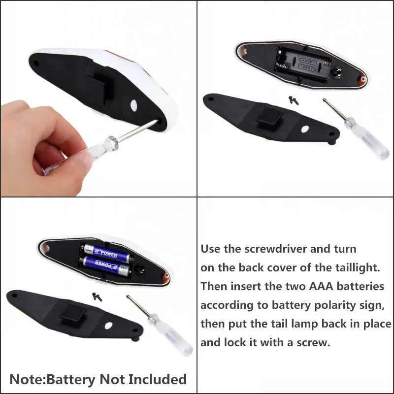 Wireless remote control bicycle taillight with directional indicators, IPX2 waterproof, black colour, installed on bicycle seat post