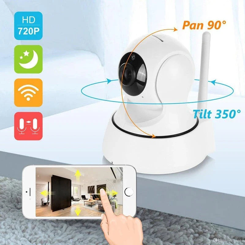Wireless network camera with 720P HD resolution and night vision
