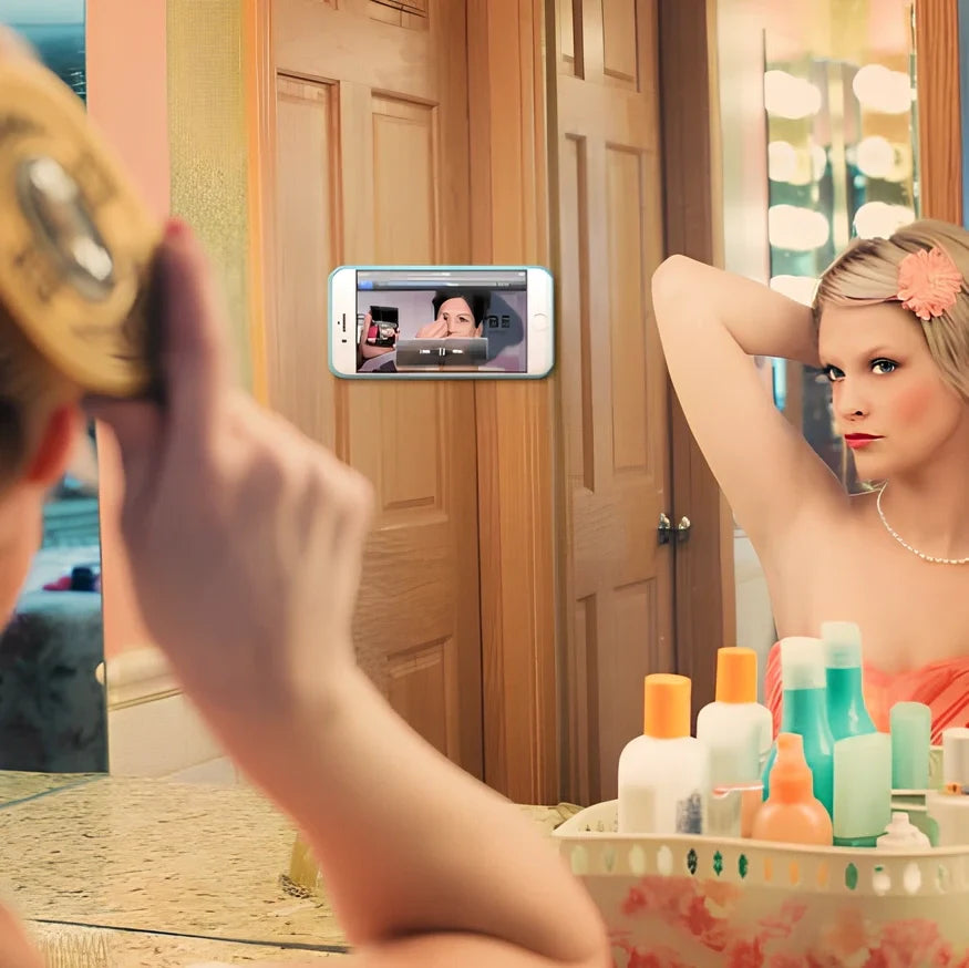 Black anti-gravity nano-adsorption phone case sticking to glass surface, compatible with iPhone 13 Pro Max, TPU-PC material