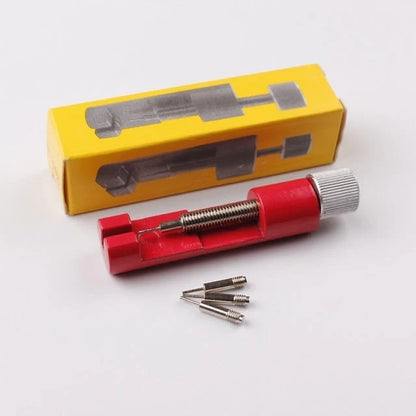 Metal watch strap adjustment tool with thimbles for easy at-home strap fitting