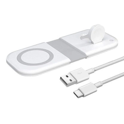 Three-in-one Wireless Charger with Magsafe Dual Magnetic Suction for Apple Devices