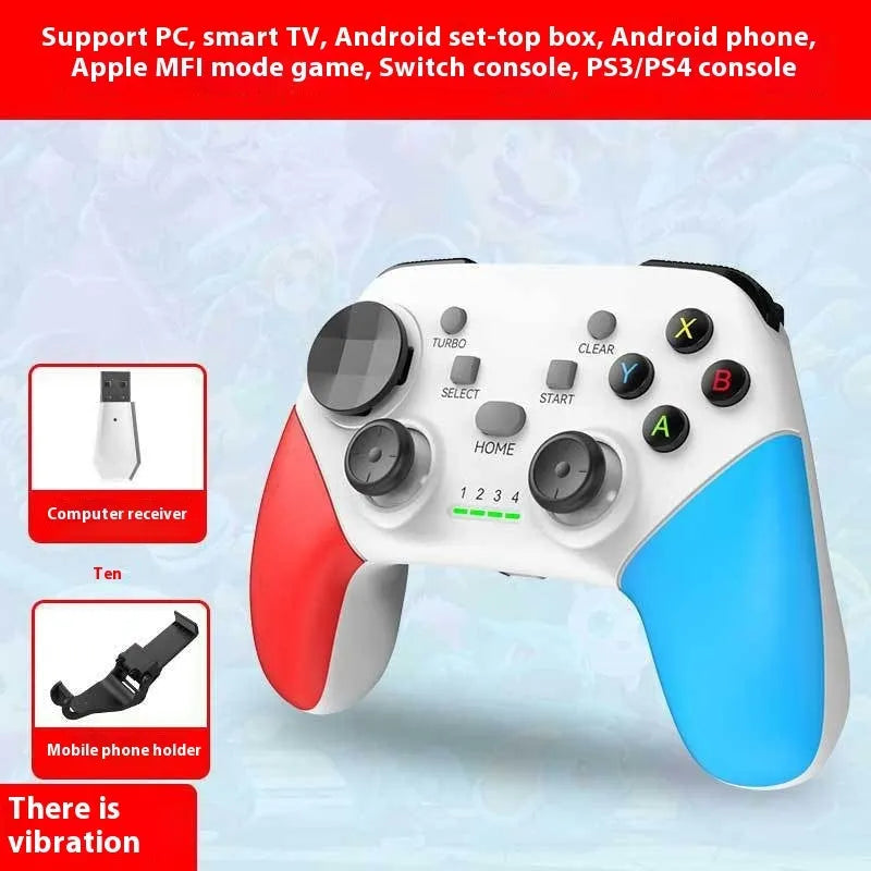 Bluetooth wireless 2.4G gamepad with receiver and bracket for PC TV mobile Android Switch ABS Type-C