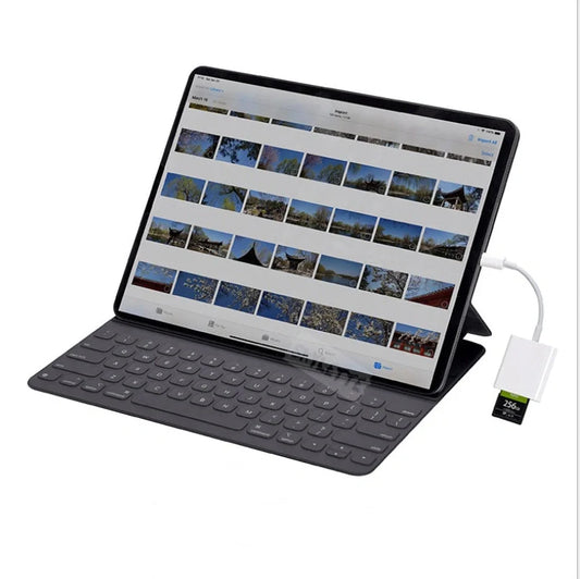 White USB-C mobile phone reader measuring 5cm long with gold-plated connector