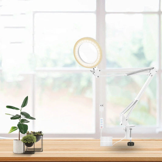 USB Magnifier LED Soldering Magnifying Glass with adjustable brightness and heavy round base