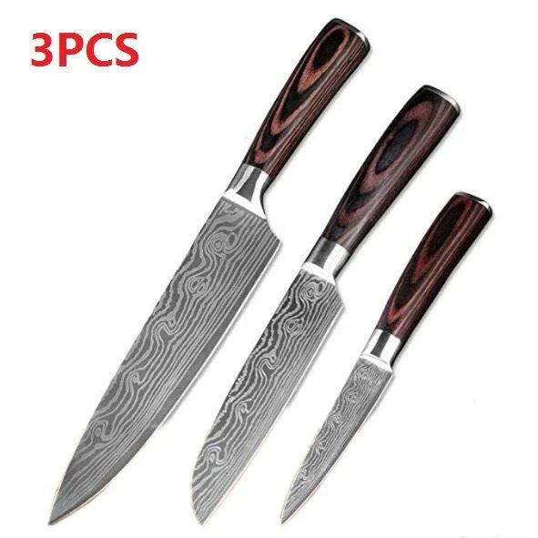 Carpenter's Special Set 6-piece and 8-piece kitchen knives with 7Cr17 stainless steel blades