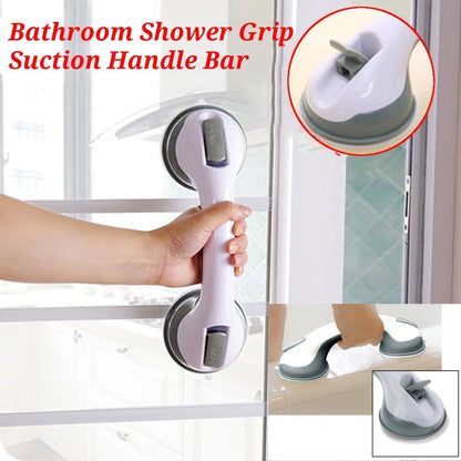 ABS suction cup bathroom handrail in green, blue, and purple for anti-slip safety
