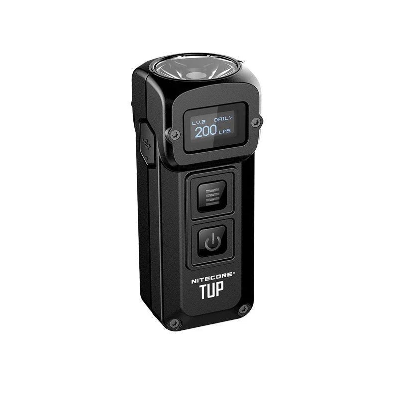 Knight Cole TUP Black Technology Metal Car Key Flashlight with OLED display