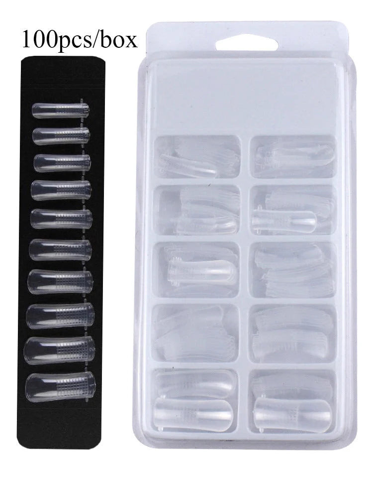Nail crystal extender set with gel polish and manicure tools for at-home use