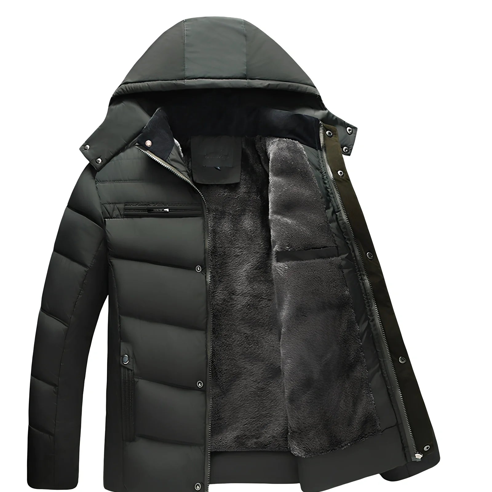 Cotton blend cardigan with rayon filler in black, green, or navy blue for men and women