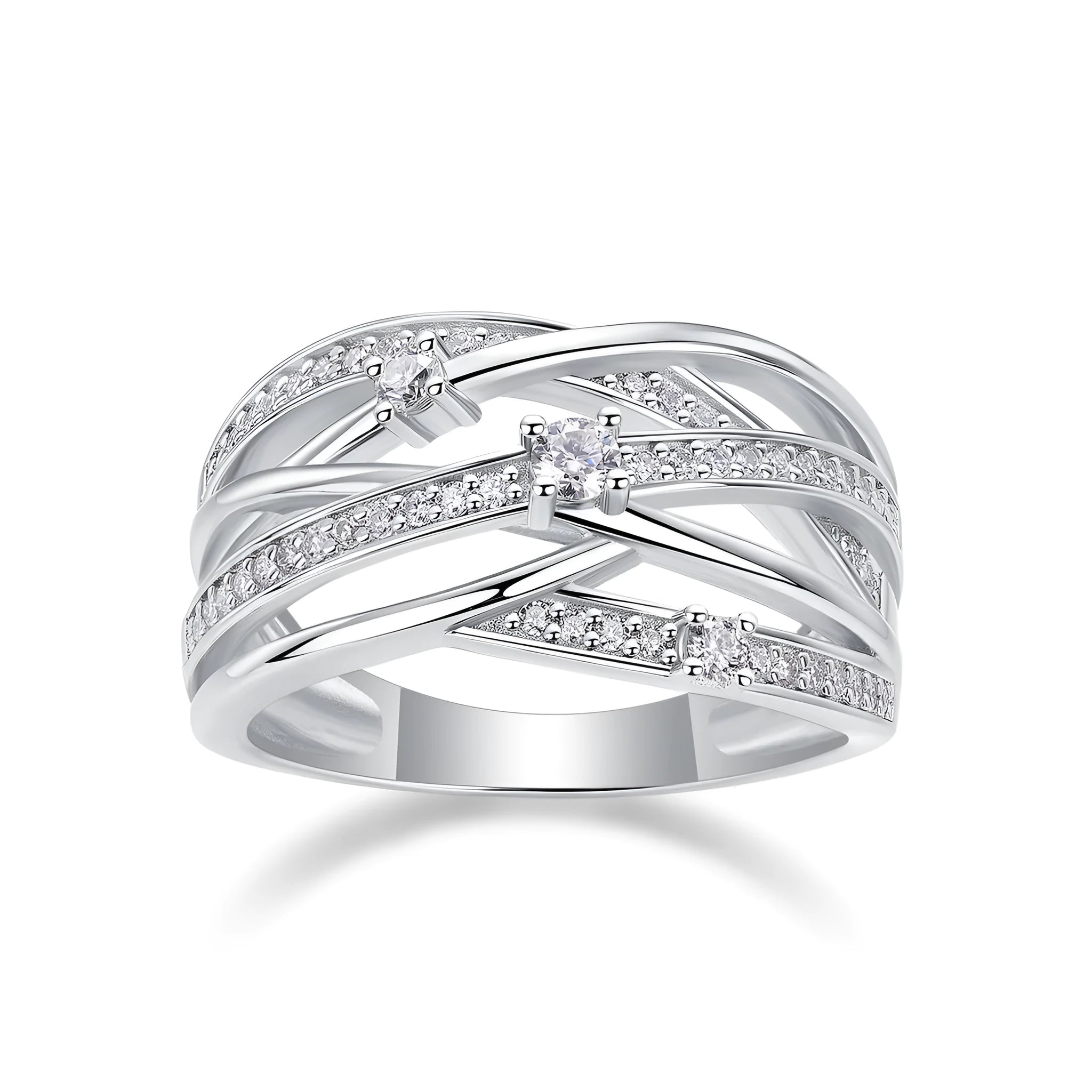 Diamond Shining moissanite wedding ring S925 silver platinum plated with GRA certificate in gift box