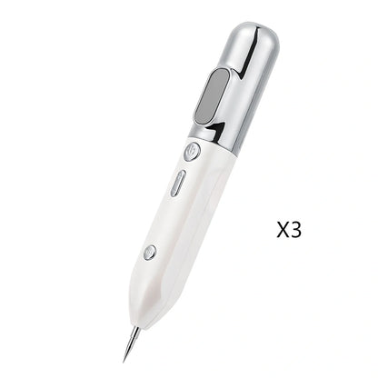 Silver grey Blue Light Acne Beauty Instrument pen with needles, USB, and 5ml cooling gel for spot removal