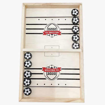 Wooden Puck Game Fast Sling for family interactive fun and child coordination development