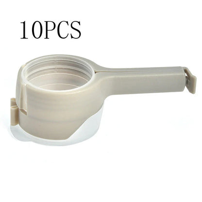 Versatile food clips in a range of colours, featuring airtight sealing and a convenient pour spout