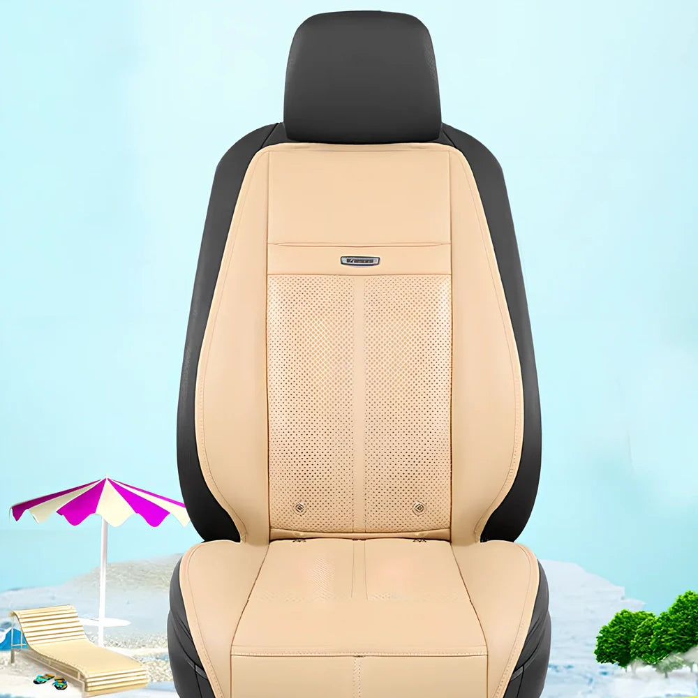 Winter car heating cushion in black, 125cm x 52cm diamond velvet with massage blowers and non-slip base